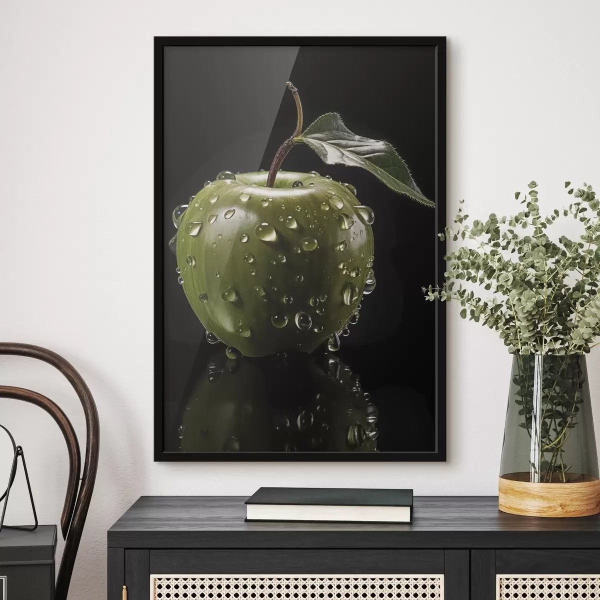 Plakāts Liels koks uz kalna zem zvaigžņotām debesīm f45506