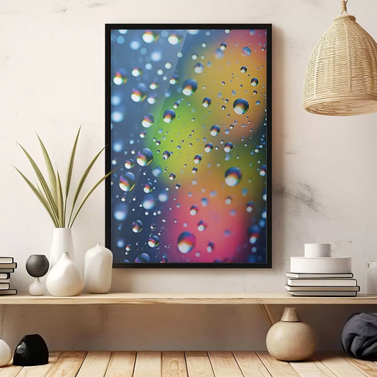 Plakāts Krāsaini atspulgi ūdens pilienos f45522