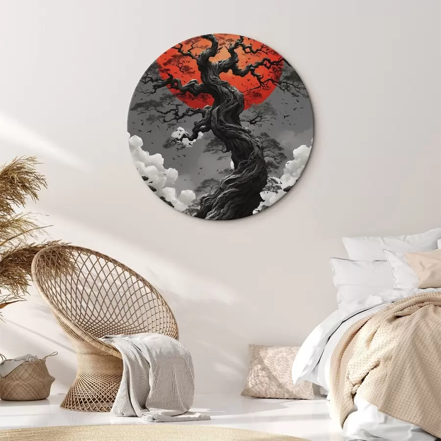 Glezna Abstrakta ainava ar kalniem papīra stilā r45485