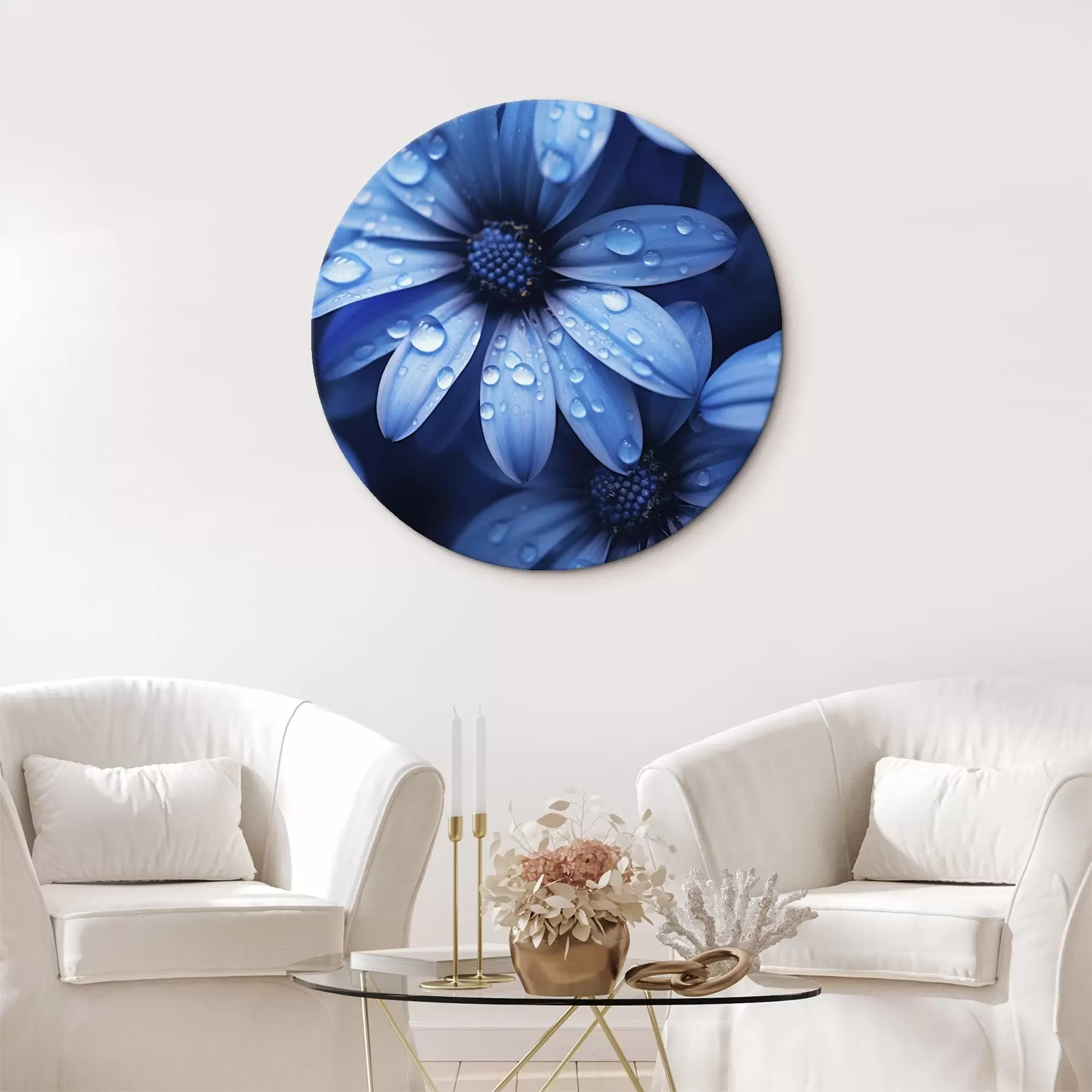 Glezna Smalki rozā ziedi pie jūras rītausmā r45499