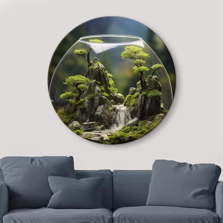 Glezna Zils zieds ar ūdens pilieniem uz ziedlapiņām r45502