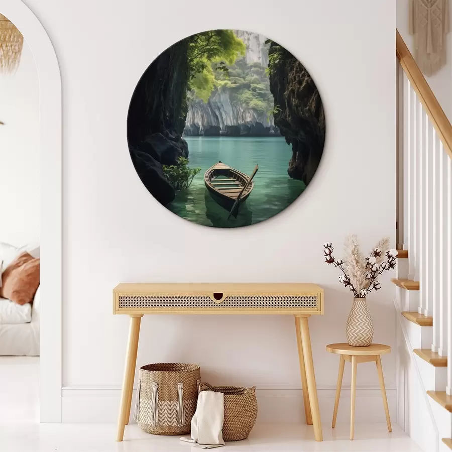 Glezna Vientuļš koks uz ezera zem rozā debesīm r45507