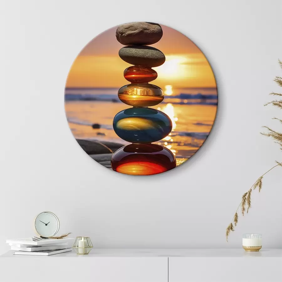 Glezna Sakrauti akmeņi saulrieta fonā r45520