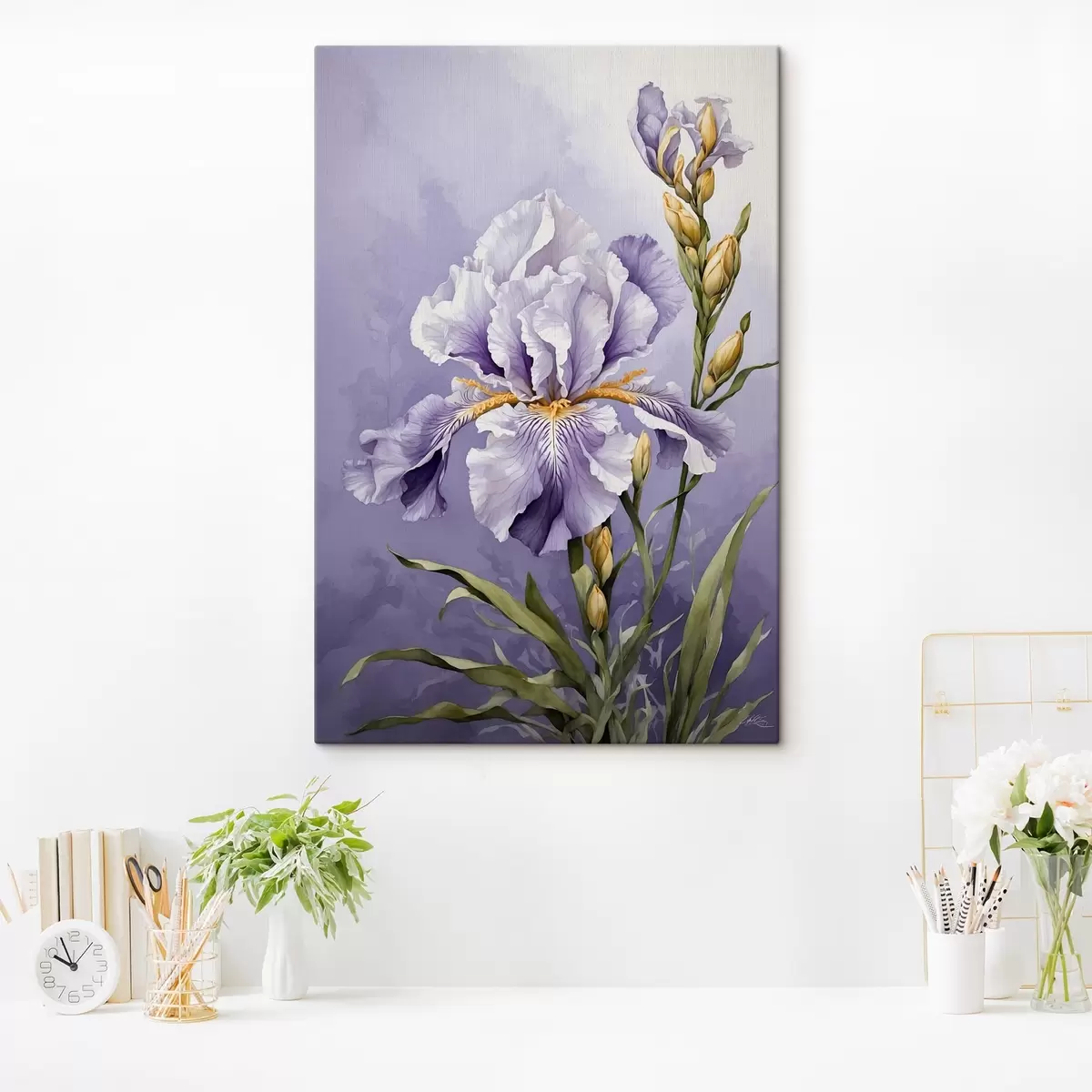 Glezna Zils putns uz zara ar akvareļa stila lapām s45486