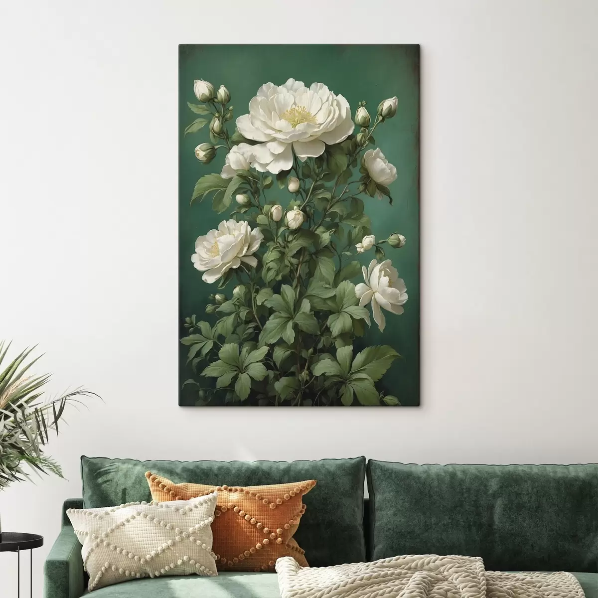 Glezna Lielas zilas magones ar pumpuriem uz gaiša fona s45491