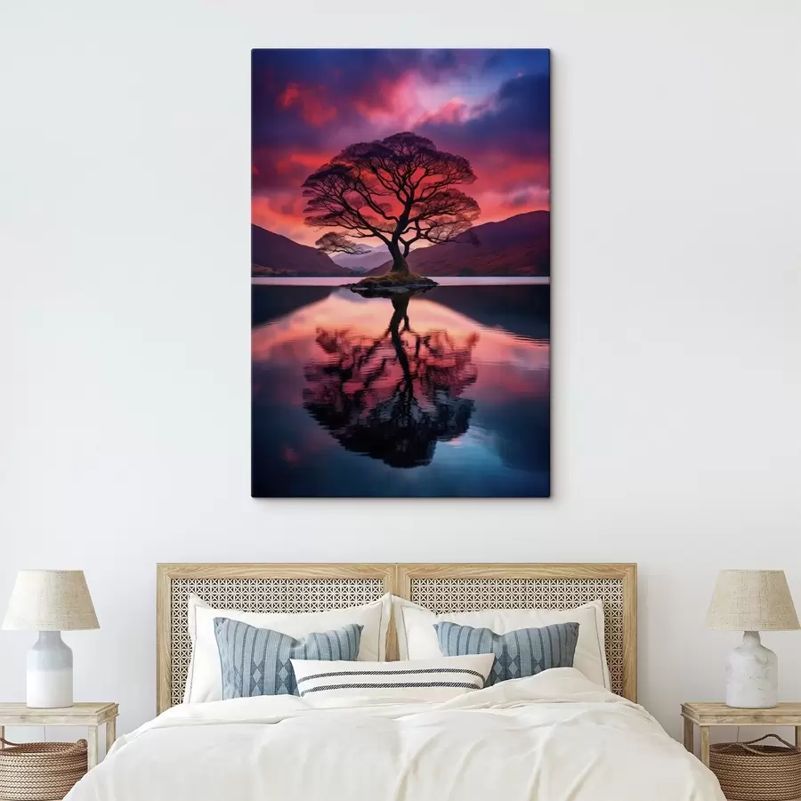 Glezna Ūdens piliens, kas krīt ar gaismas mirdzumiem s45504