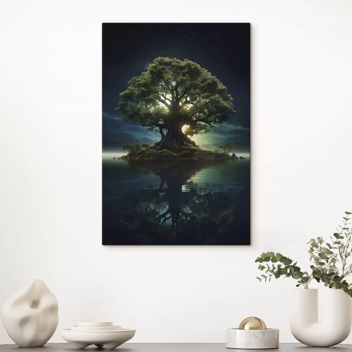 Glezna Zaļš ābols ar ūdens pilieniem s45510