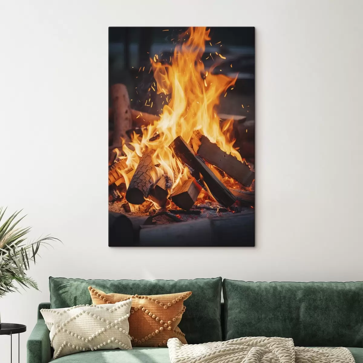 Glezna Ugunīgs ugunskurs ar malku s45514