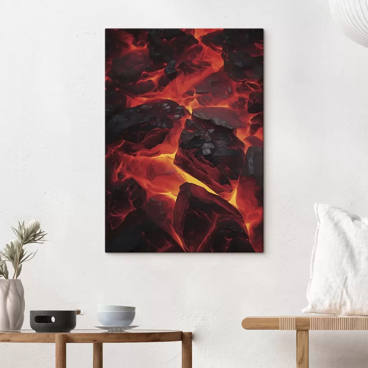 Glezna Sarkani karsti akmeņi ar lavas plūsmām s45515