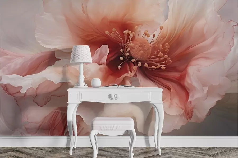 Fototapetes Liels zieds sarkanos un rozā toņos w04446v2