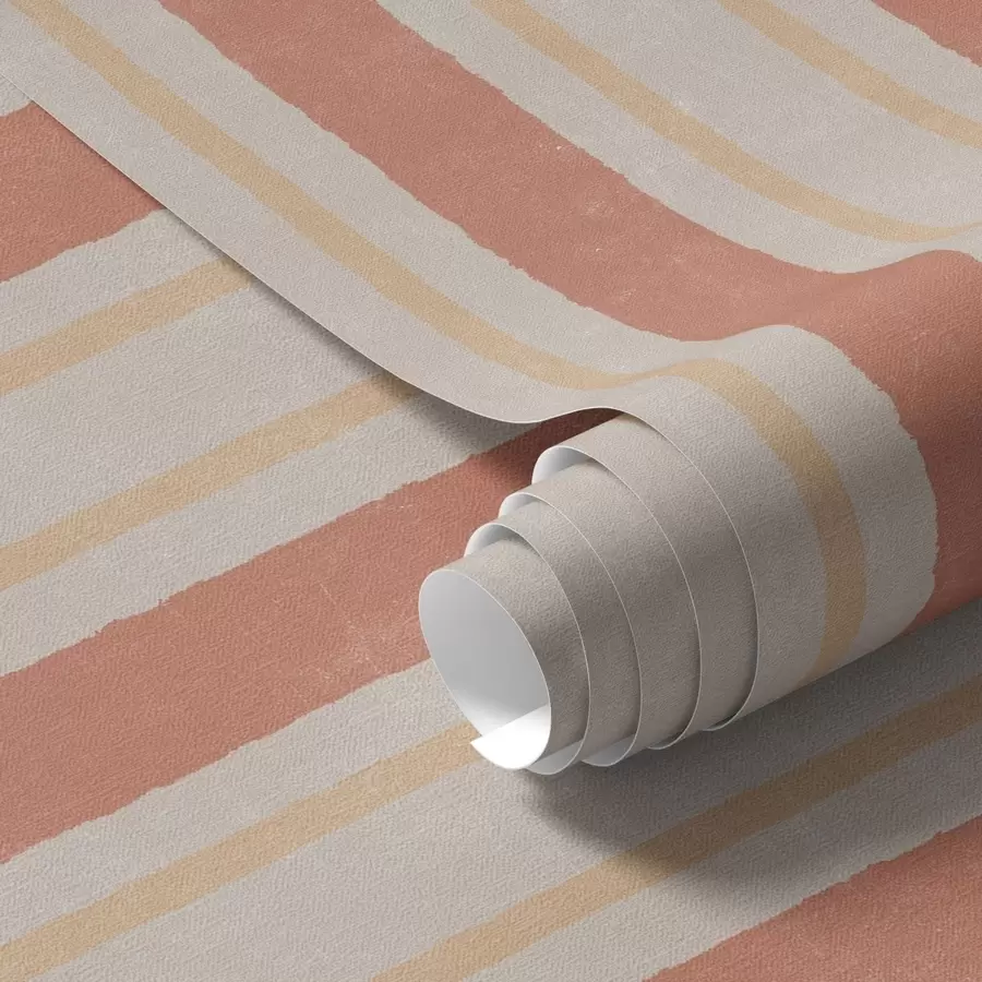 Fototapetes Platas svītras terakotas un bēša toņos a00514