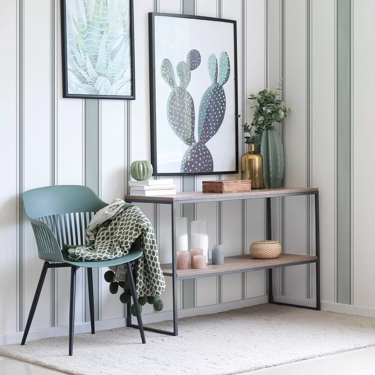 Tapetes Platas svītras pelēkzilā paletē a00516