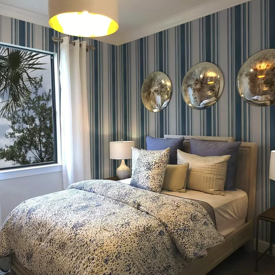 Fototapetes Zilas svītras ar baltām atstarpēm a00525