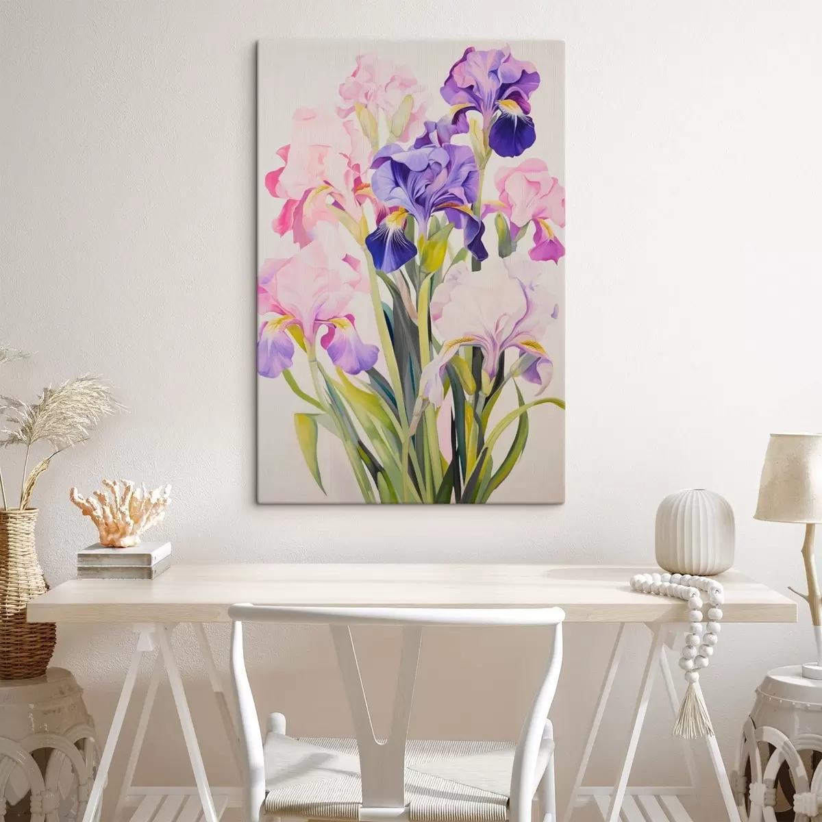 Glezna Īrisu pušķis ceriņkrāsas toņos s45597