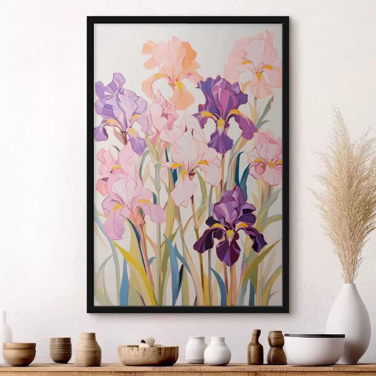 Plakāts Īrisi: kompozīcija minimālisma stilā f45596