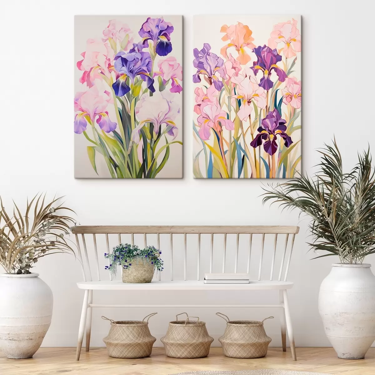 Glezna Īrisi pasteļtoņos uz gaiša fona m00660