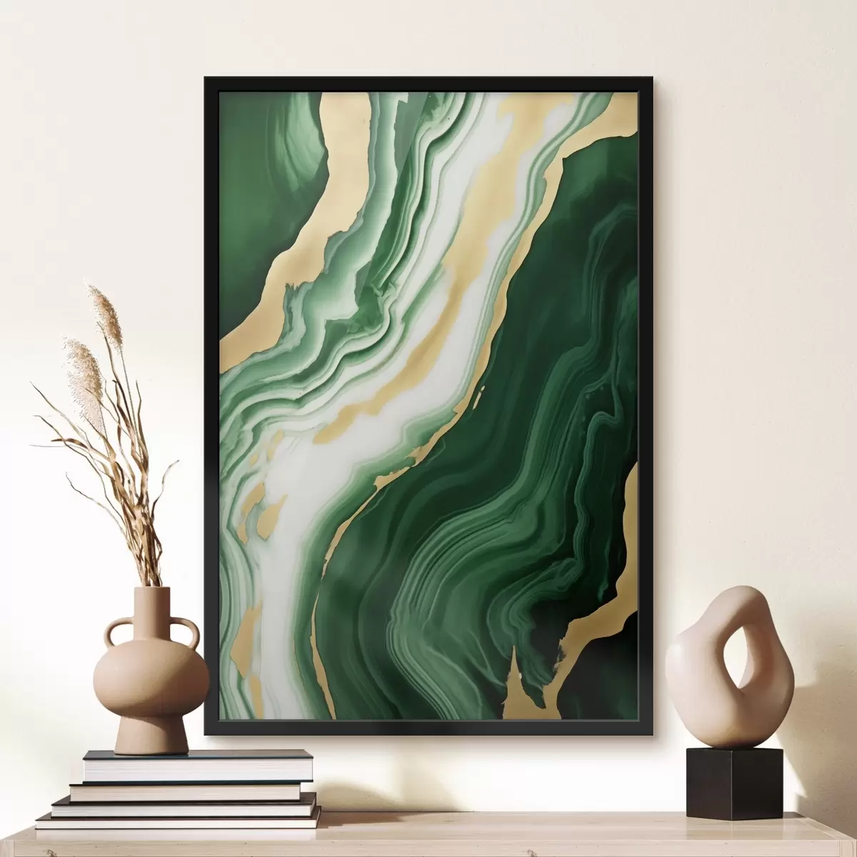 Plakāts Zaļa-balta-dzeltena marmora tekstūras f45695