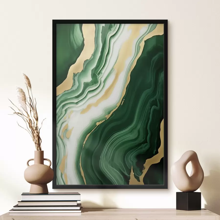 Fototapetes Zaļa-balta-dzeltena marmora tekstūras f45695