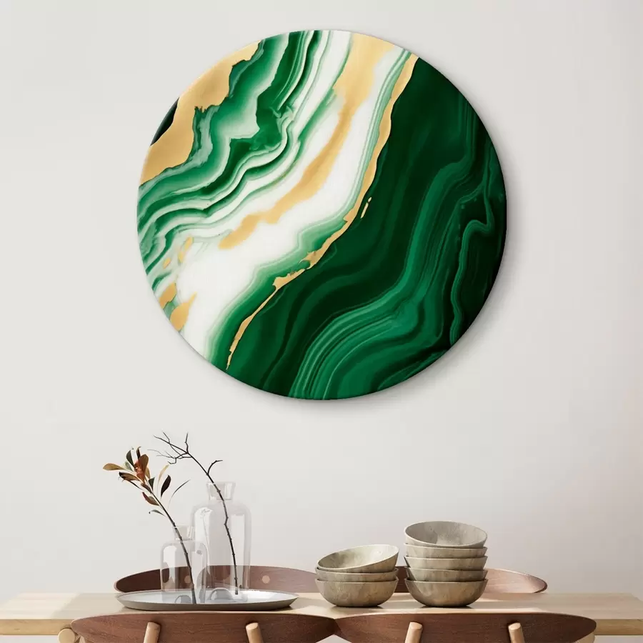 Glezna Zaļa-balta-dzeltena marmora tekstūras r45695