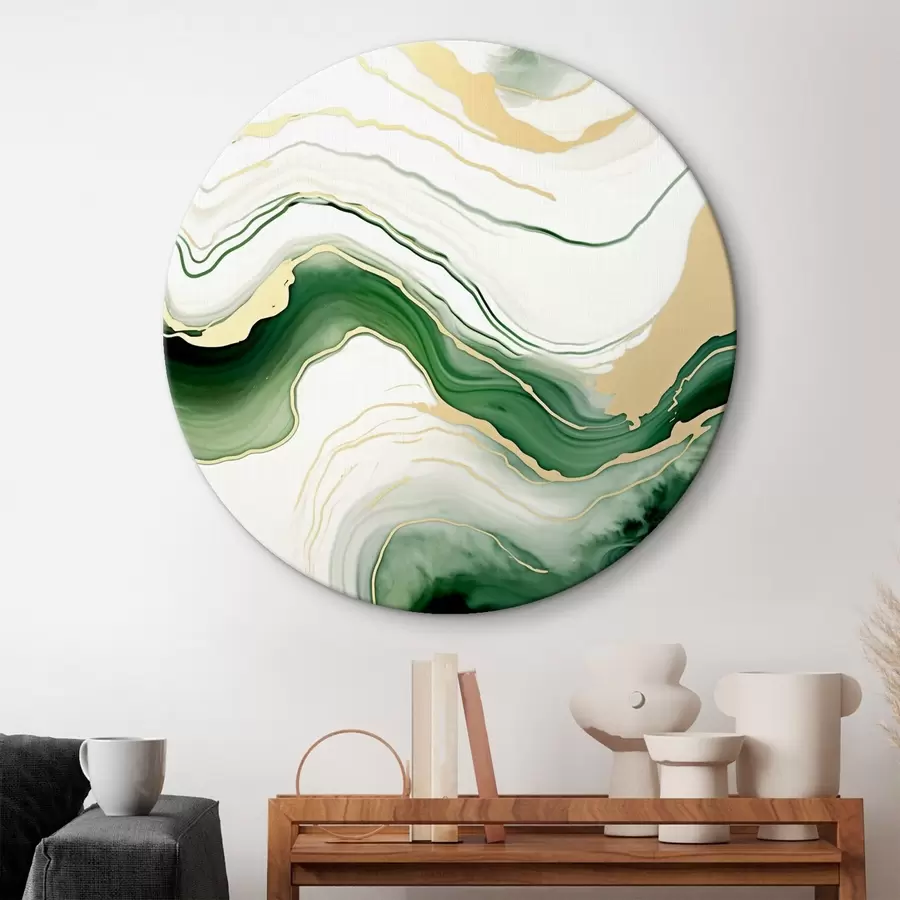 Glezna Gaiši zaļa un oranža marmora raksti r45696