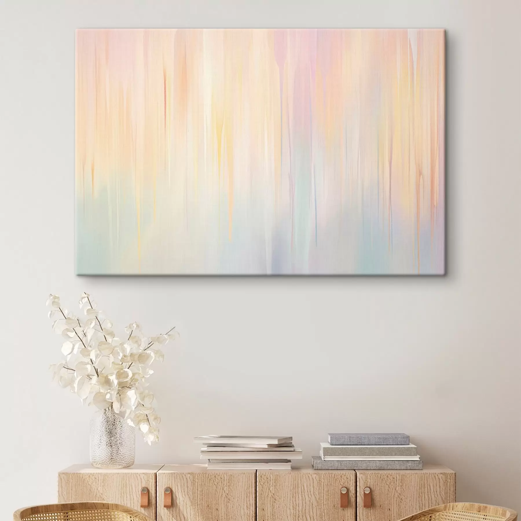 Glezna Abstraktas vertikālas svītras pasteļtoņos s45508