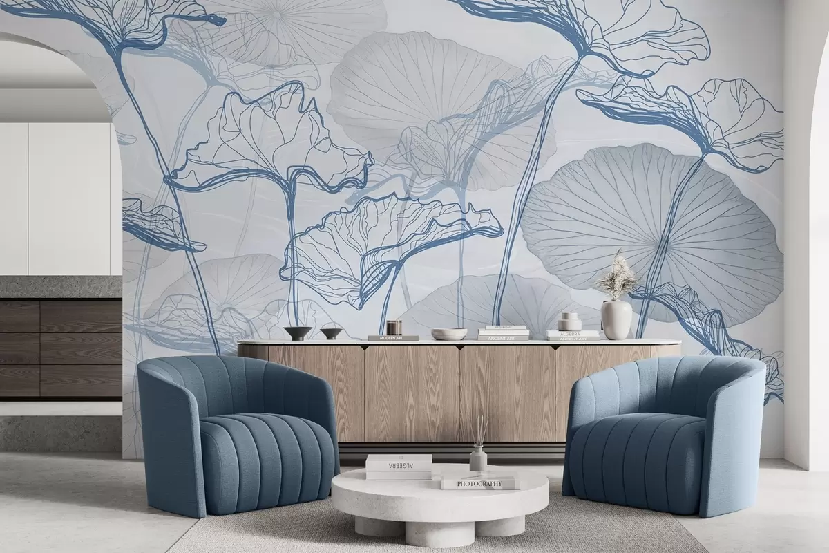 Fototapetes Dažādas lotosa lapas w04471v2