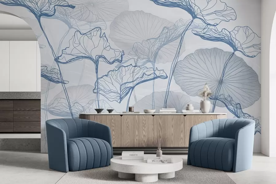 Fototapetes Dažādas lotosa lapas w04471v2