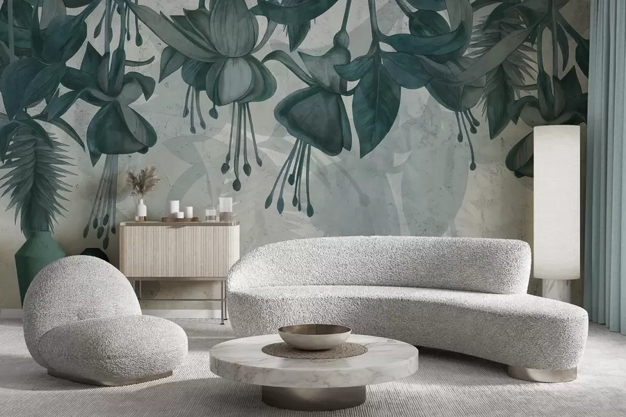 Fototapetes Piekaramie ziedi grunge stilā w04472v1