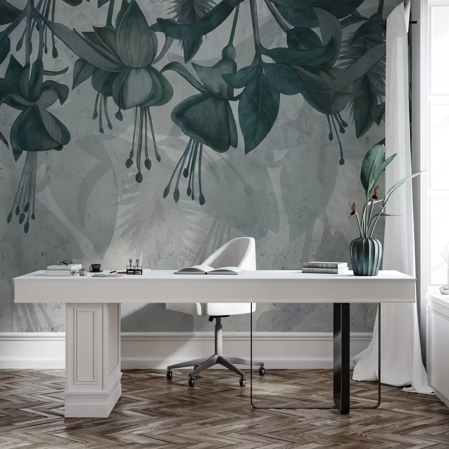 Fototapetes Piekaramie ziedi grunge stilā w04472v1