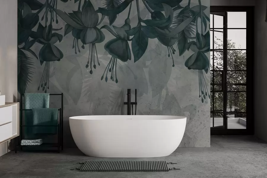 Fototapetes Piekaramie ziedi grunge stilā w04472v1