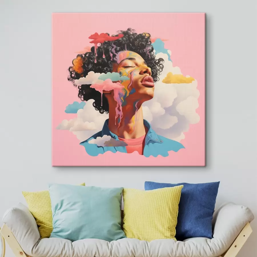 Glezna Sapņotājs mākoņos akvareļu stilā s45636