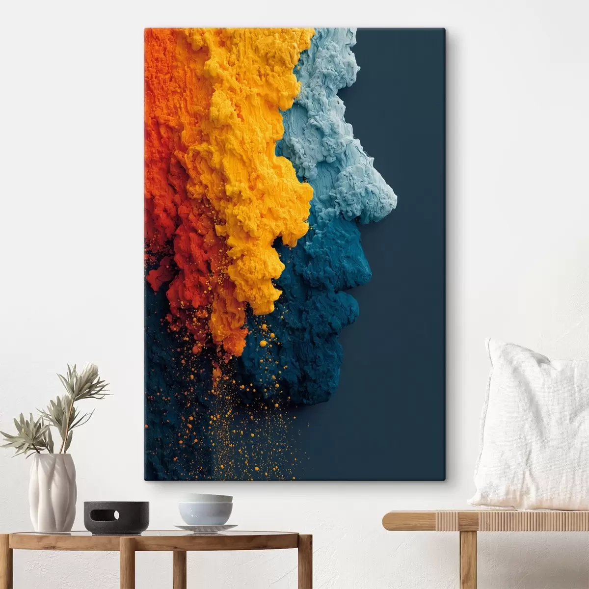 Glezna Dinamisks portrets ar krāsainām krāsām s45638