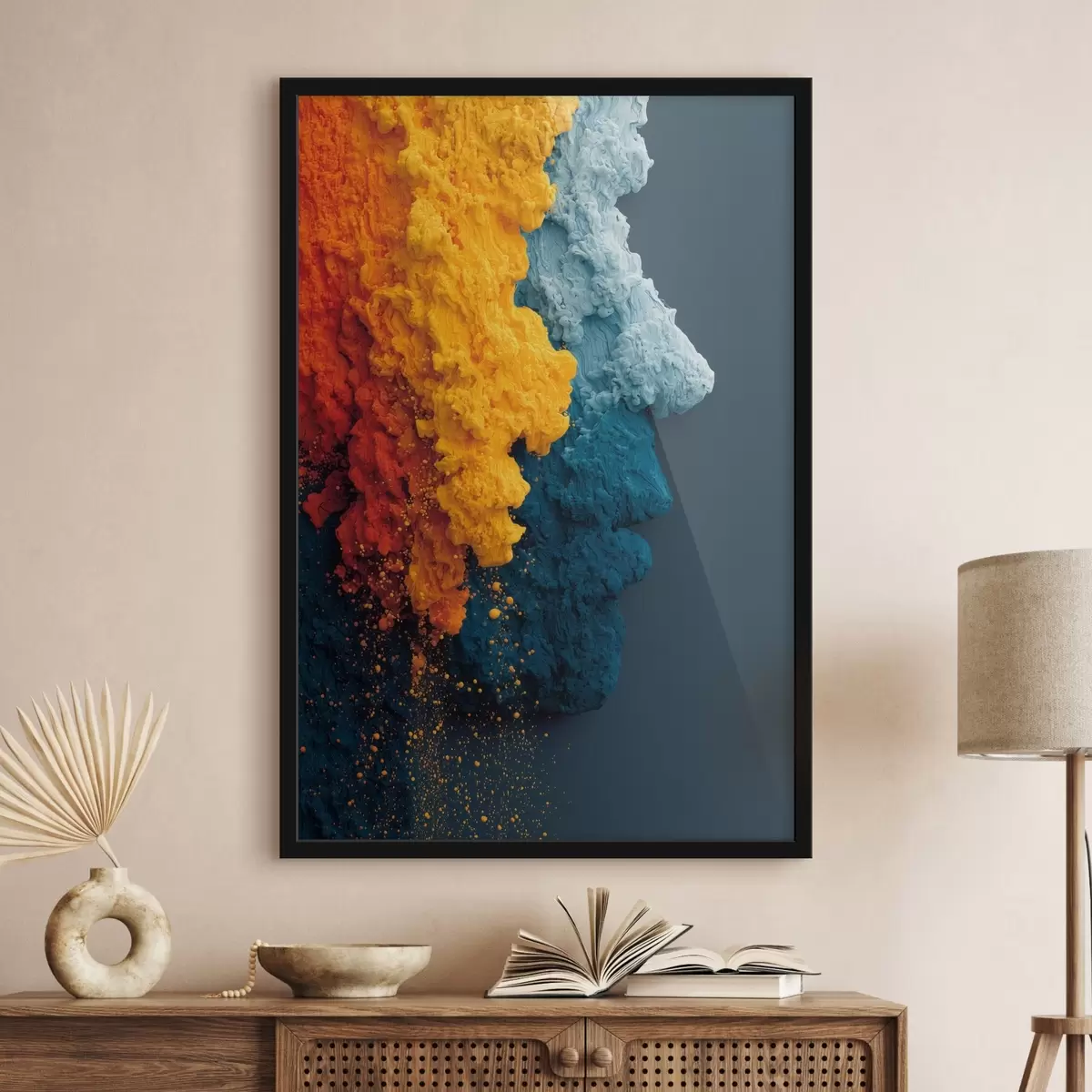 Plakāts Dinamisks portrets ar krāsainām krāsām f45638