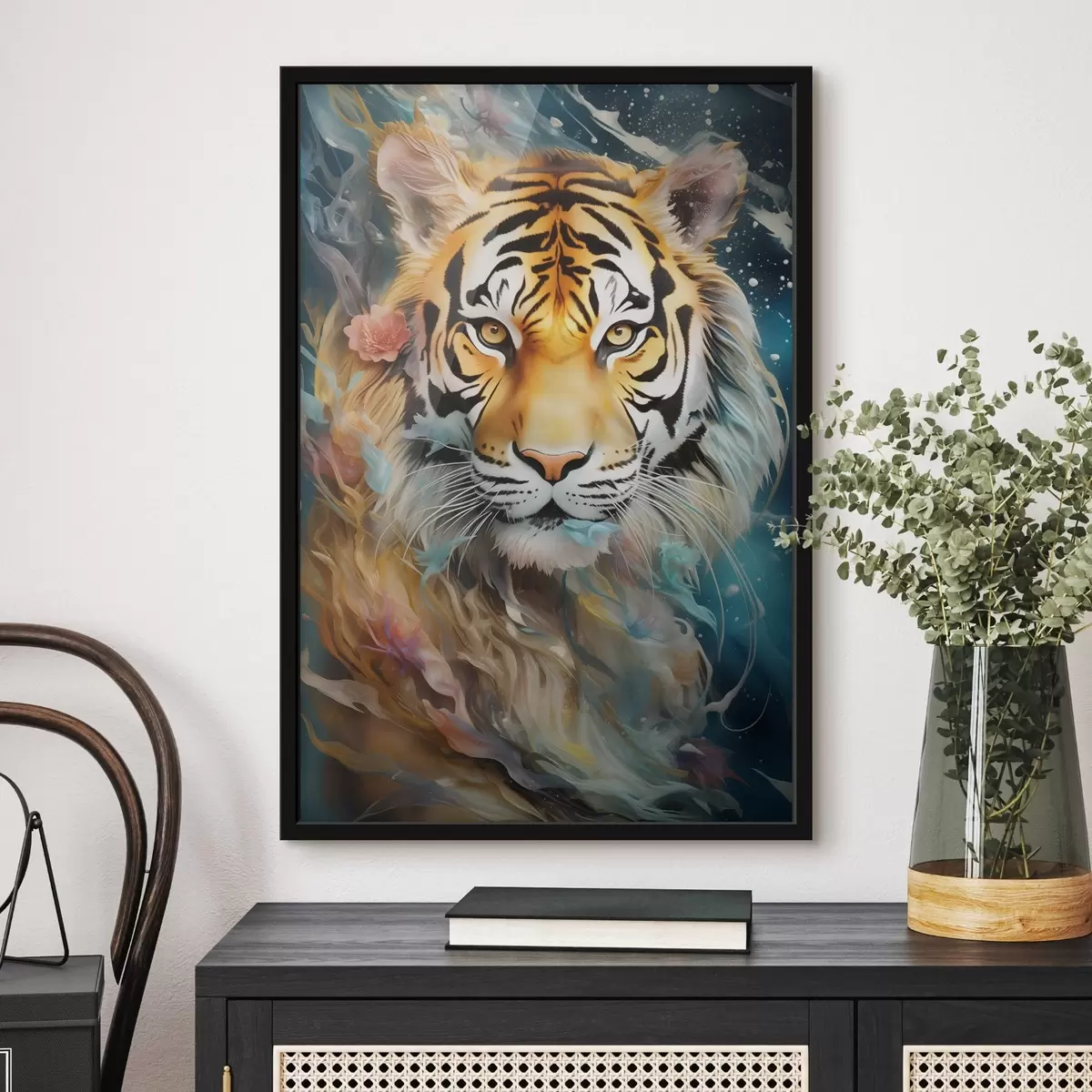 Plakāts Tīģera portrets fantāzijas stilā f45645