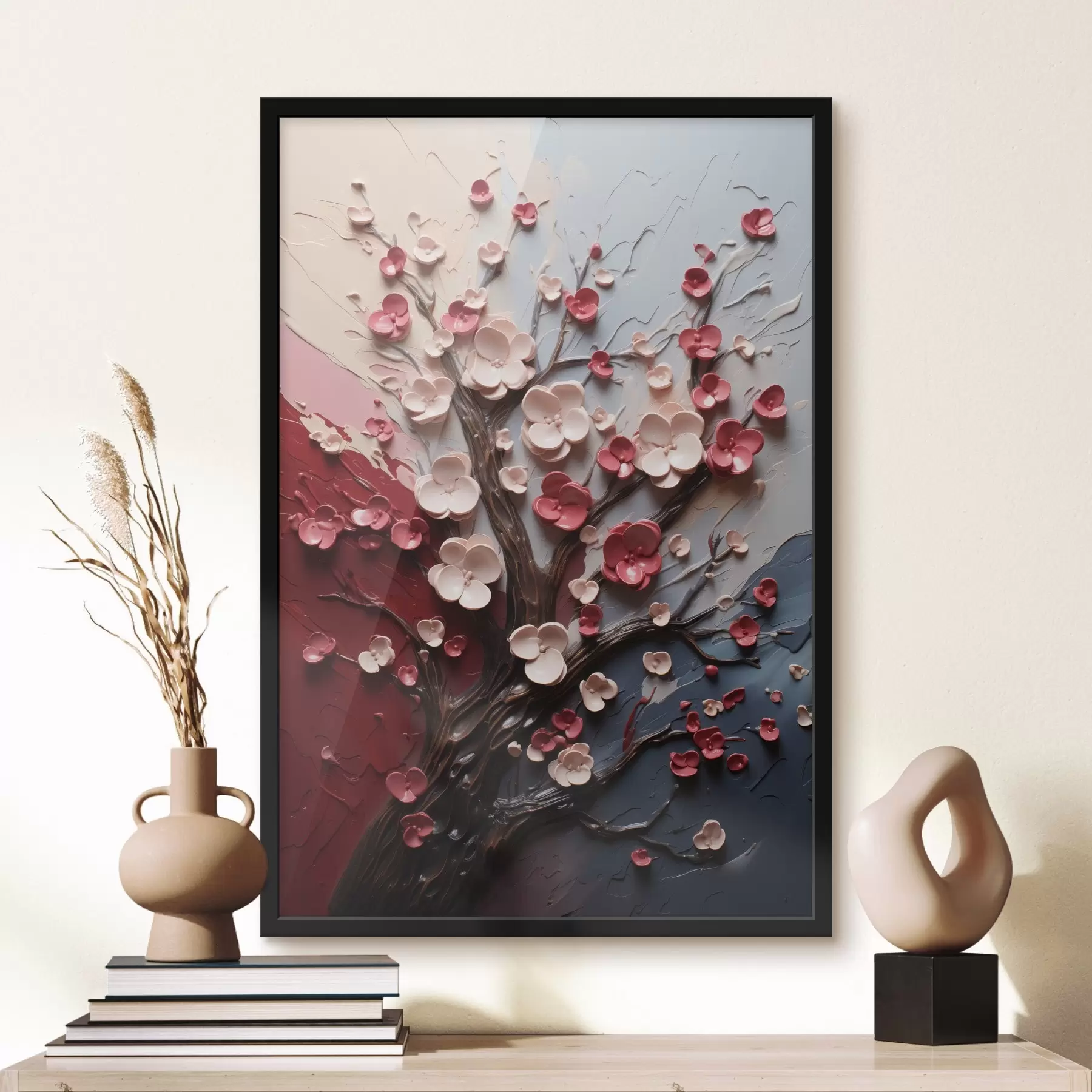 Fototapetes Teksturētas glezniecības stila apjomīgas sakuras f45650