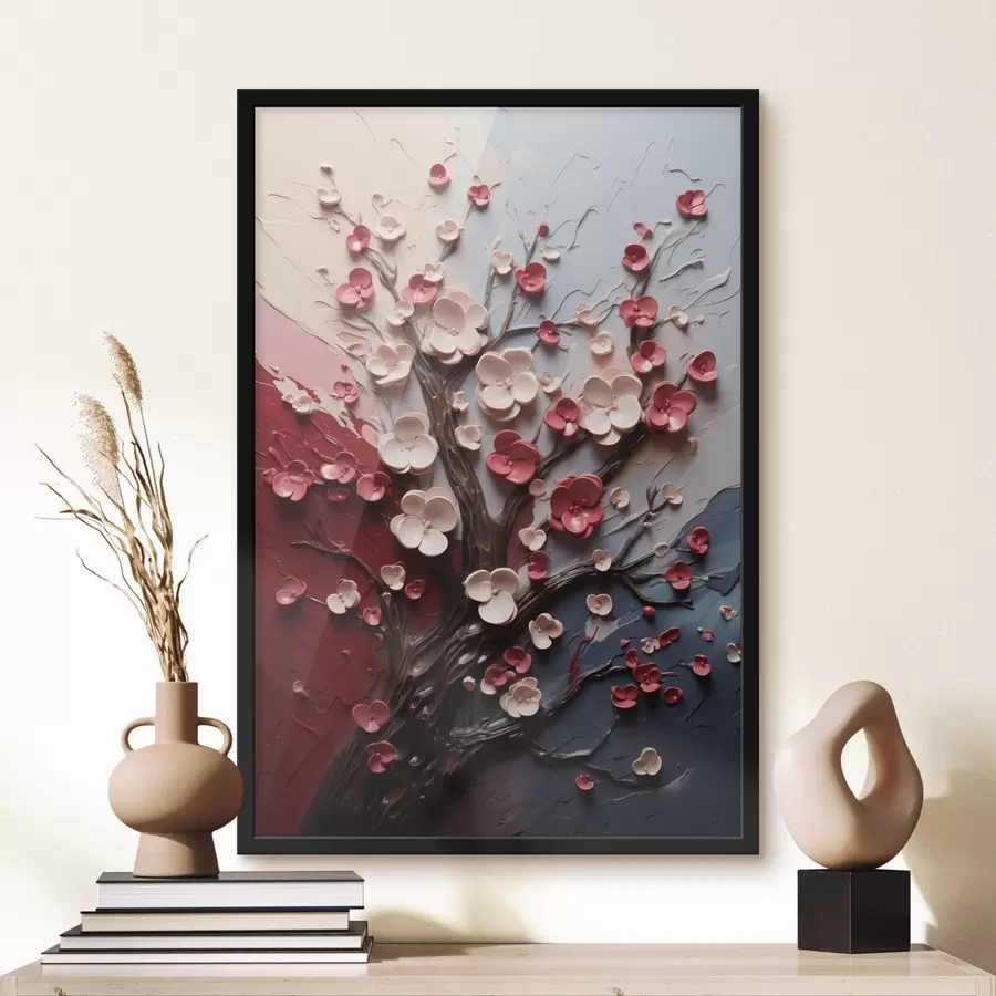 Fototapetes Teksturētas glezniecības stila apjomīgas sakuras f45650