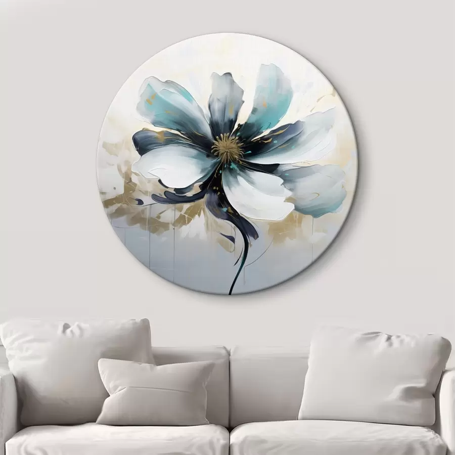 Glezna Tirkīza ziedu eļļas glezna stilā r45641