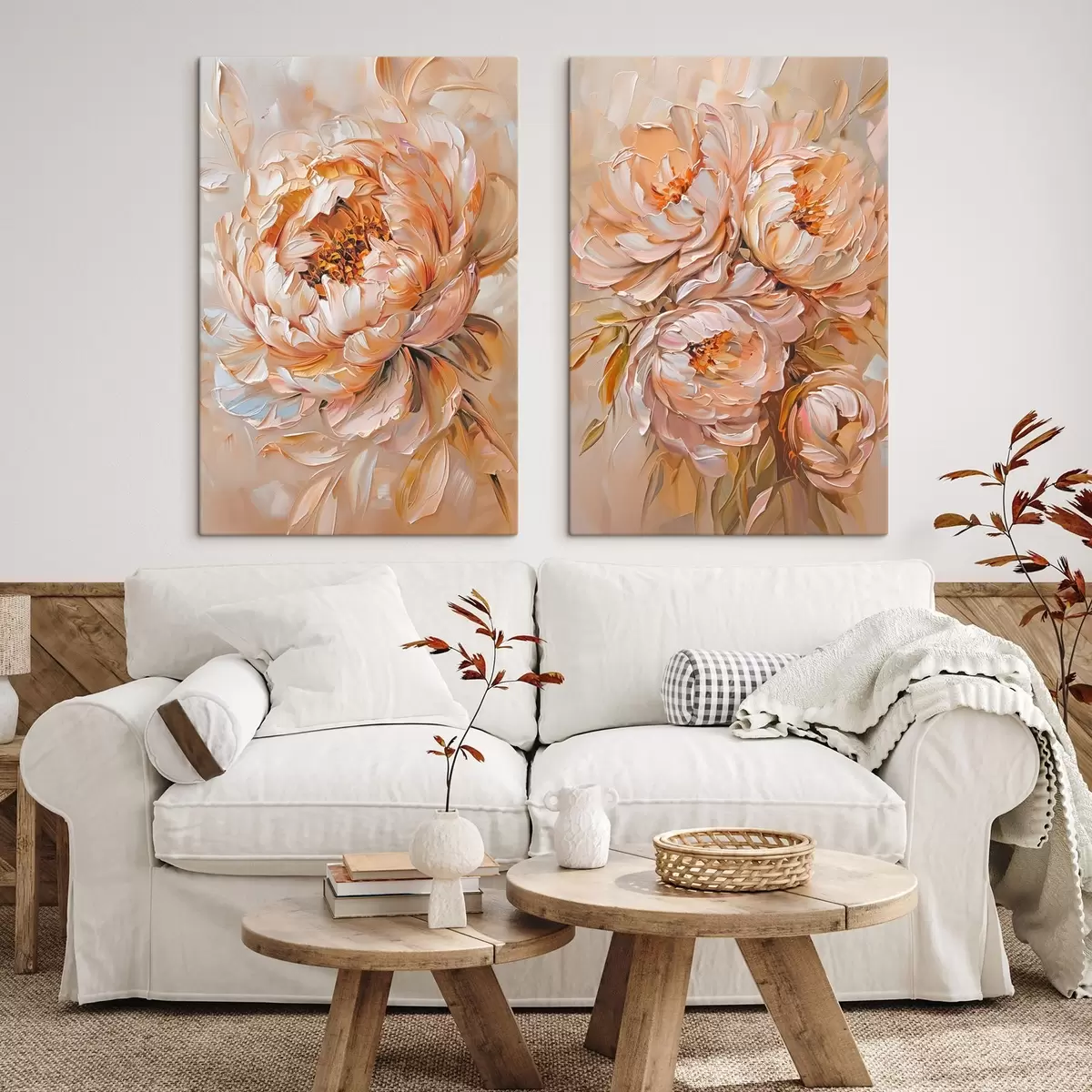 Glezna Delikātas abstraktas peonijas m00673