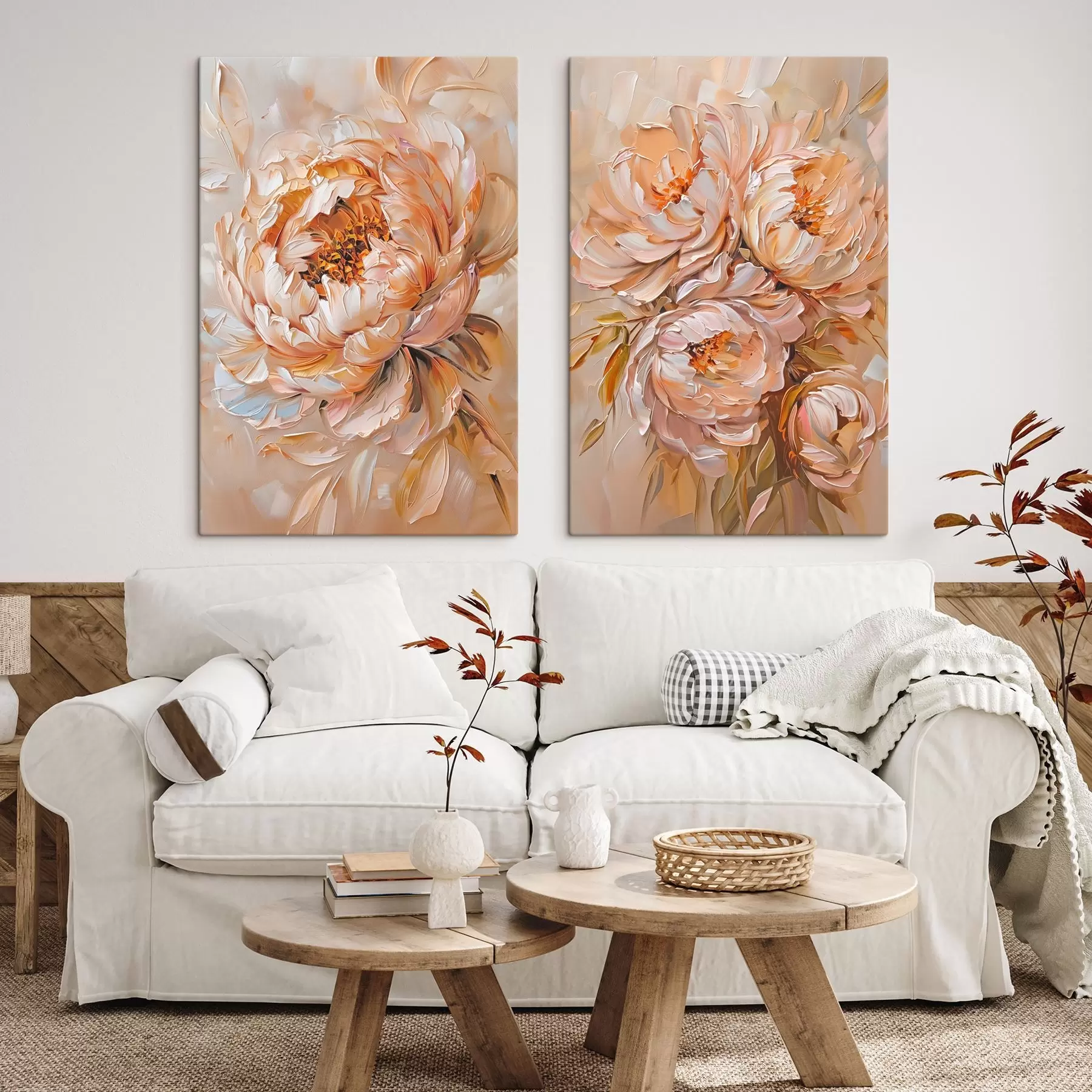 Glezna Delikātas abstraktas peonijas m00673