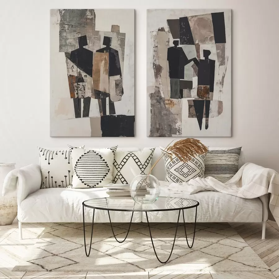 Glezna Abstrakcija ar siluetiem m00716