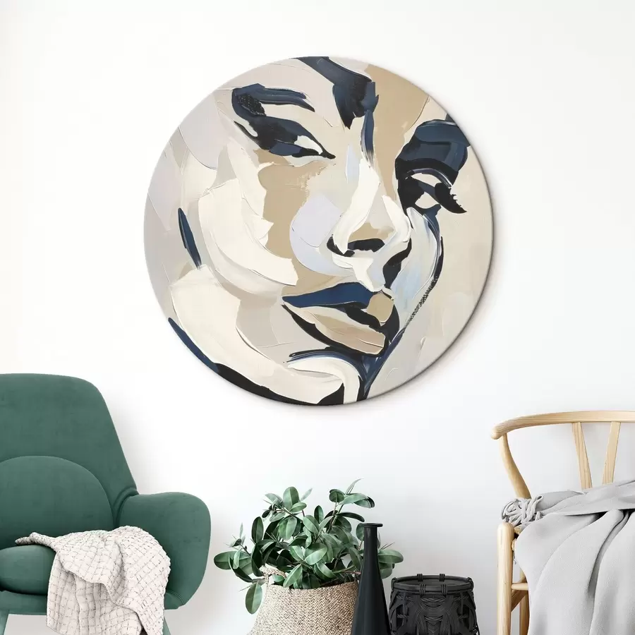 Glezna Abstrakts sievietes portrets ar imitētiem otu triepieniem r45593