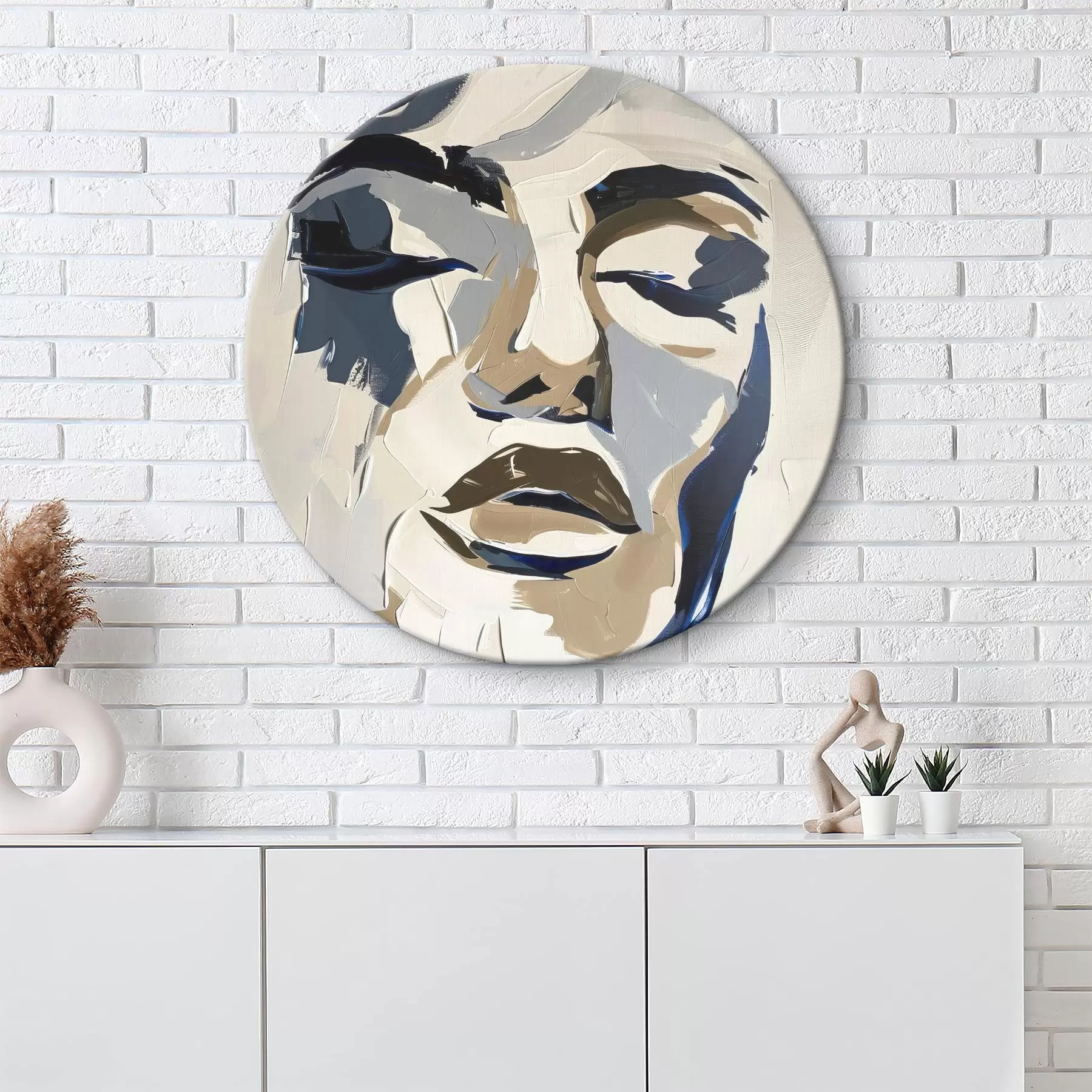 Glezna Abstrakts sievietes portrets ar imitētiem otu triepieniem r45743