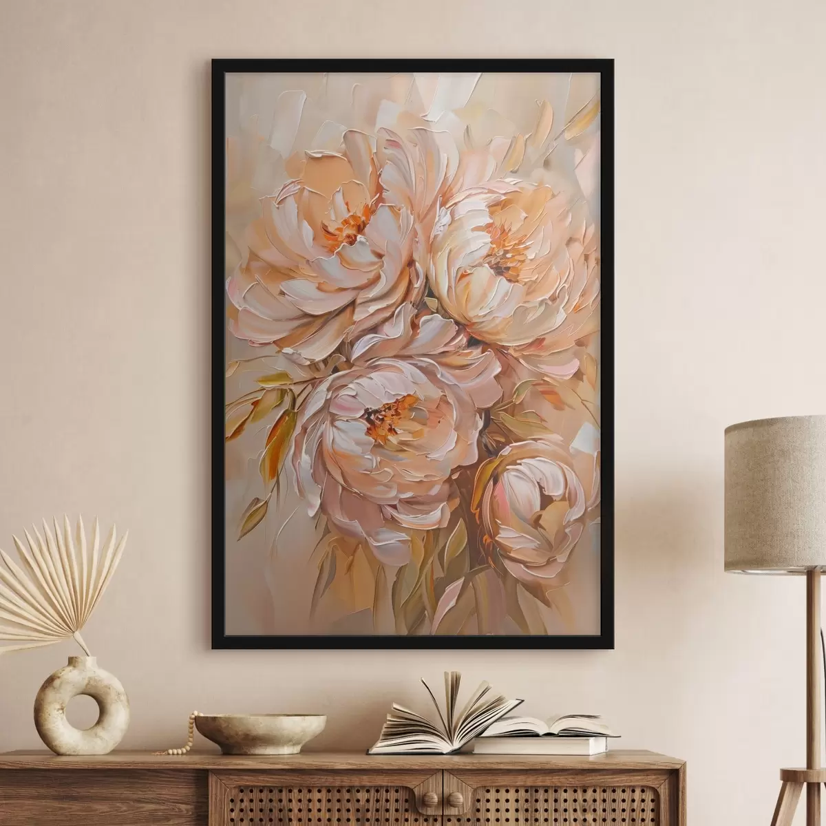 Plakāts Delikātas abstraktas peonijas f45592