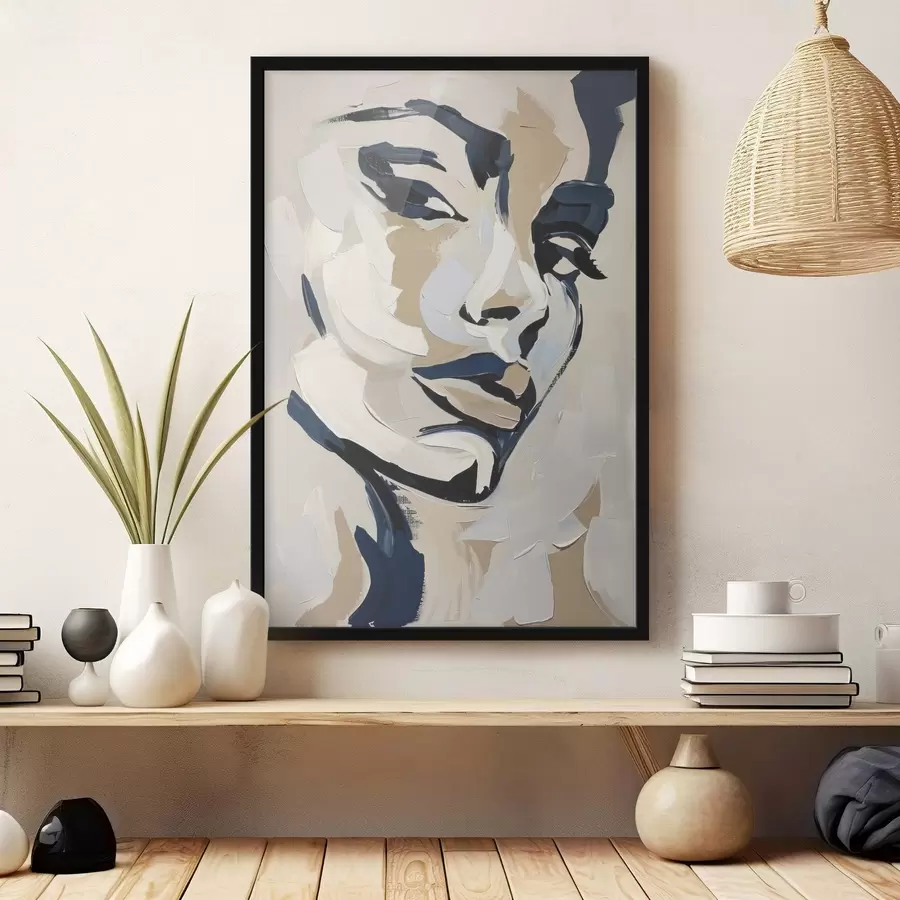 Fototapetes Abstrakts sievietes portrets ar imitētiem otu triepieniem f45593