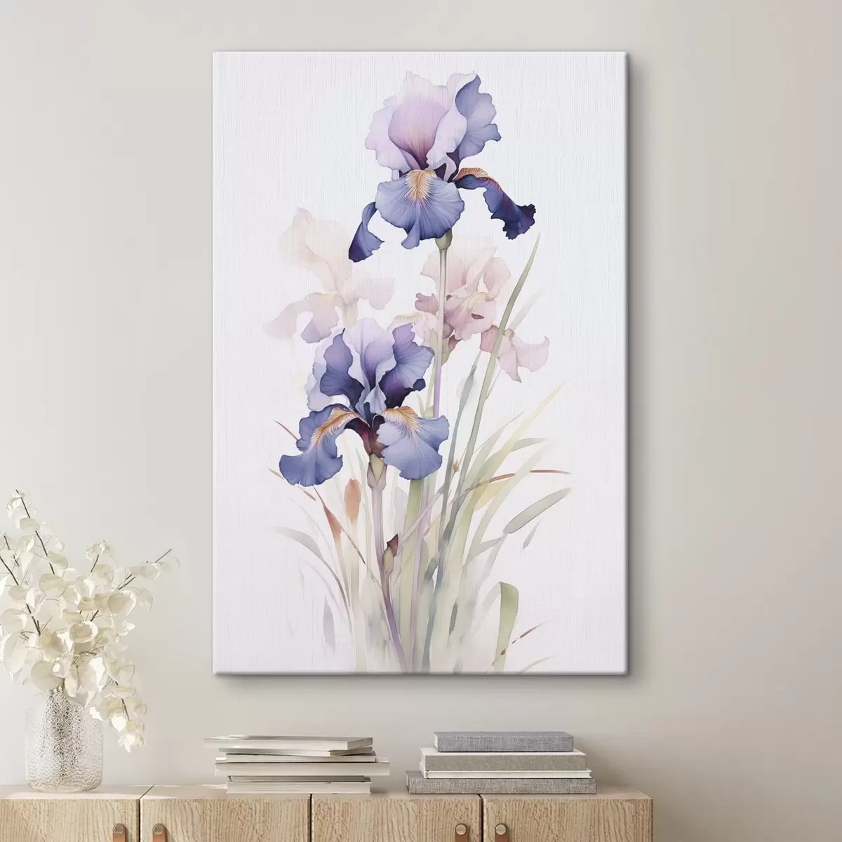 Glezna Akvareļu imitācija ar īrisiem s45762