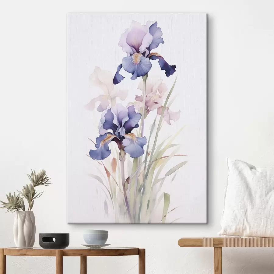 Glezna Akvareļu imitācija ar īrisiem s45762