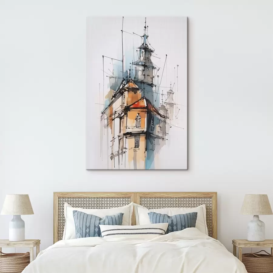 Glezna Māju imitācijas skice un akvareļgleznojums s45765