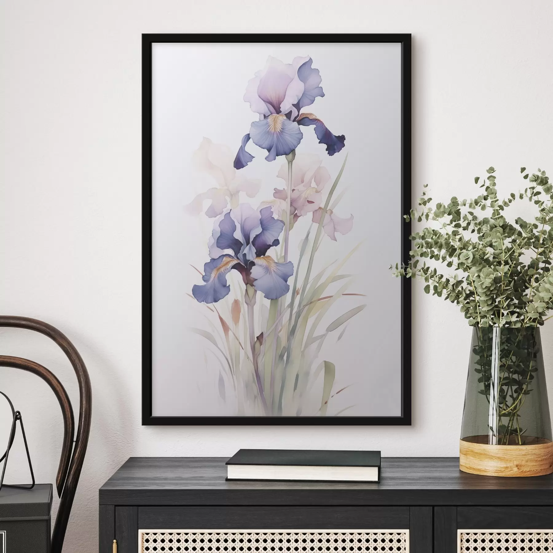 Fototapetes Akvareļu imitācija ar īrisiem f45762