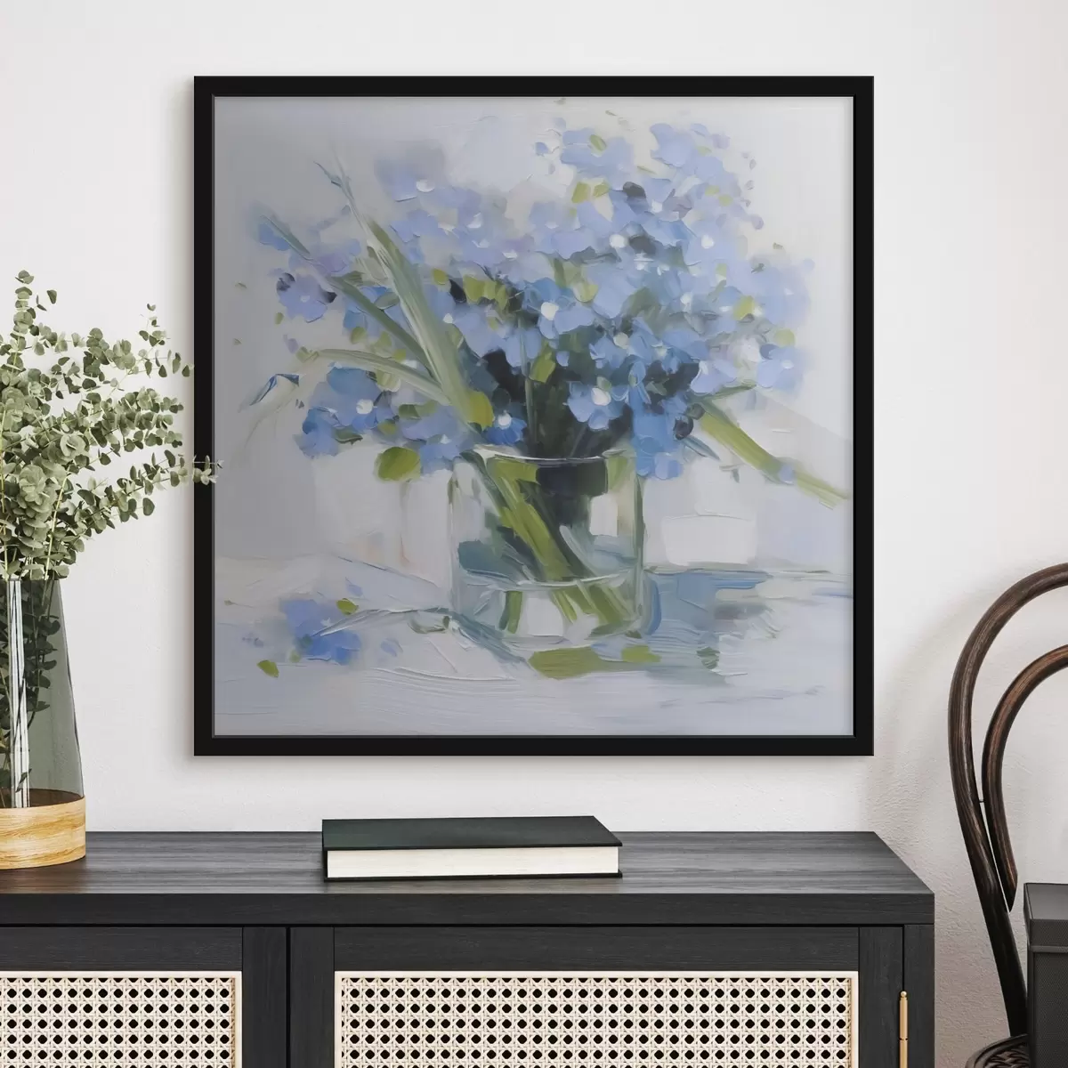 Plakāts Delikāti ziedi stikla vāzē f45773