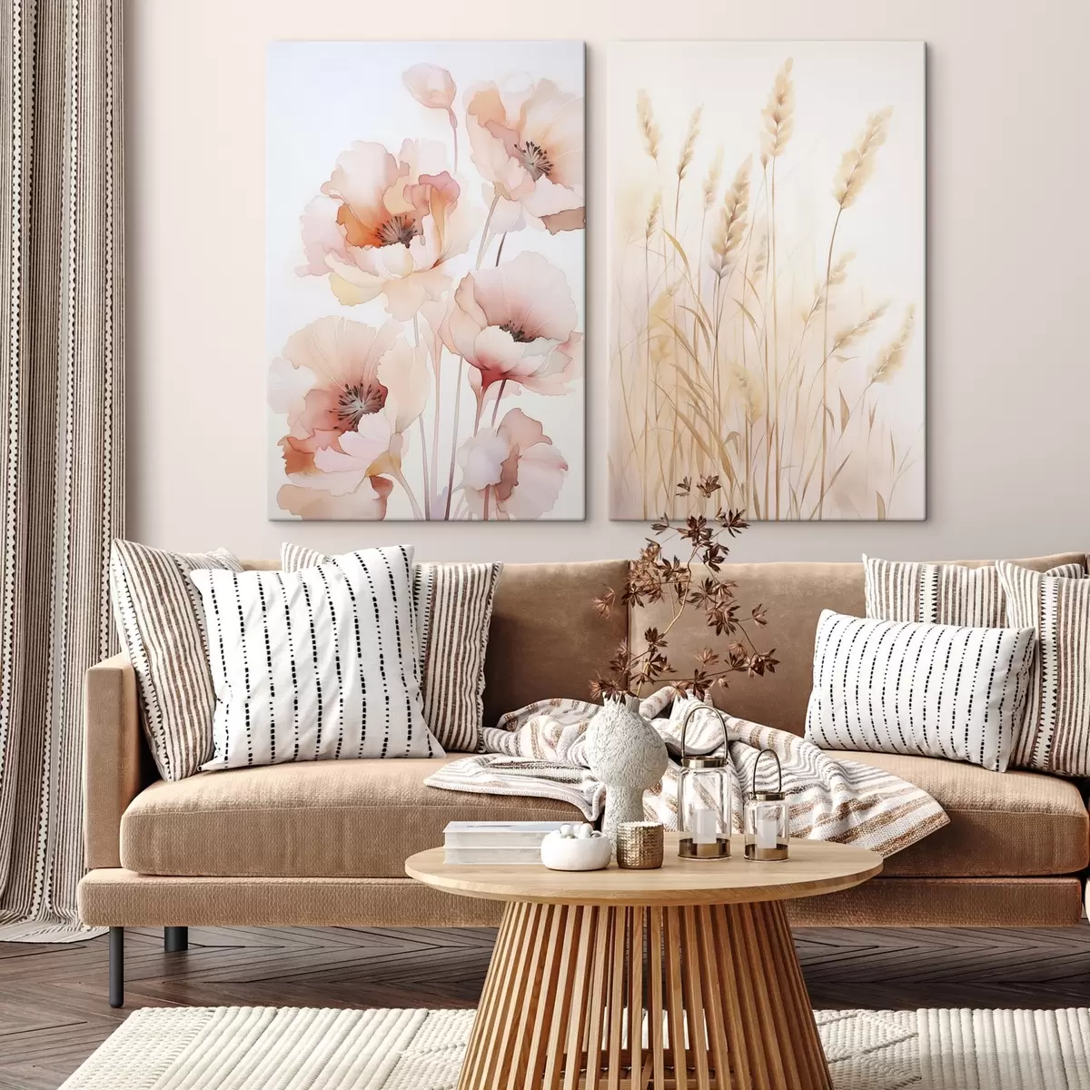 Glezna Magones un vārpiņas imitācija akvareļos m00723